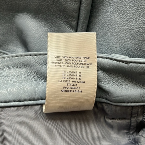 Aritzia Wilfred Melina Super High Rise Pant Ankle Dune Blue Faux Leather sz 2 - Picture 15 of 15